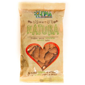 Almendra con piel cruda 125 gr. Cajas de 10 unds.